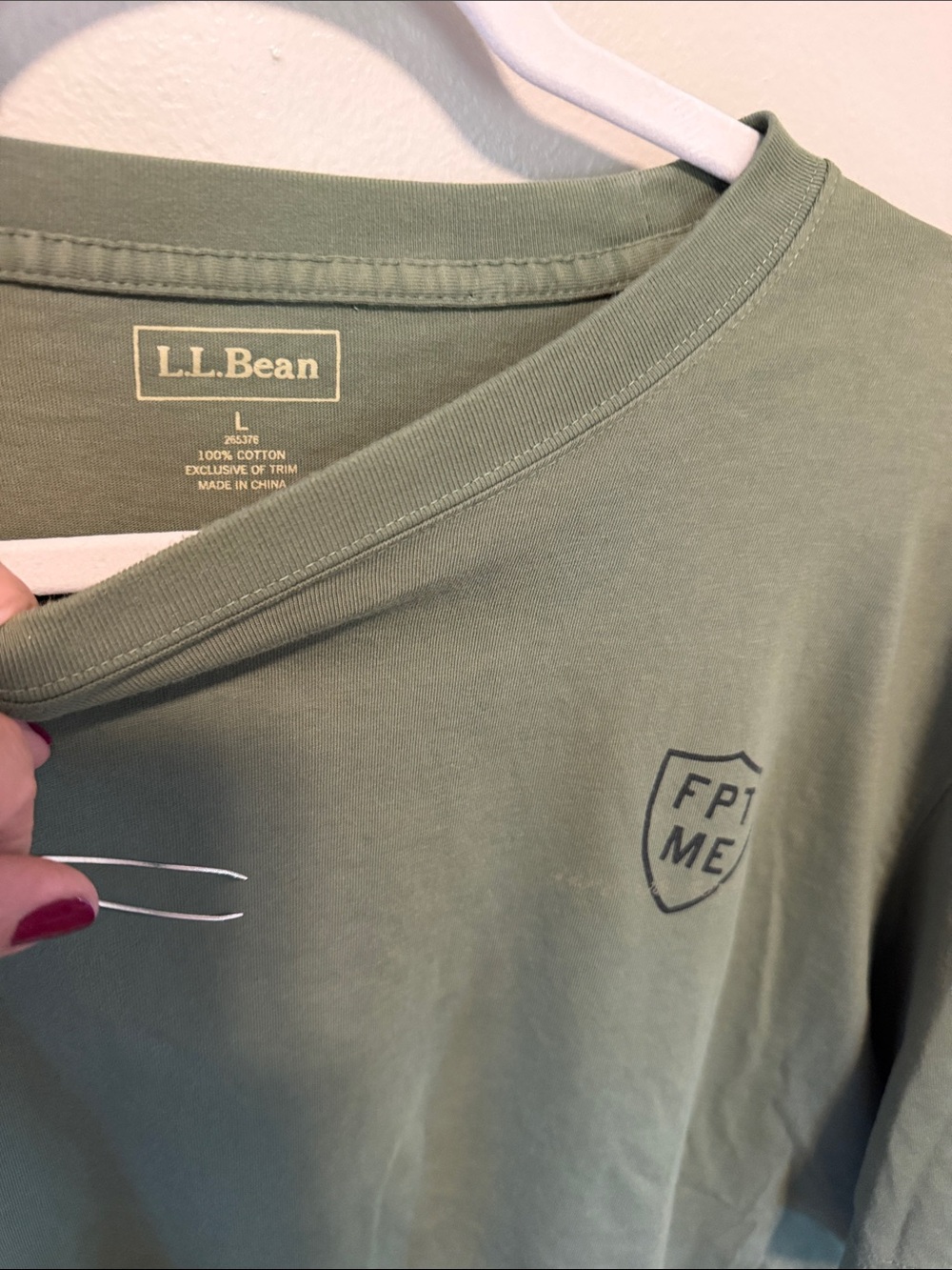 L.L. Bean Olive Green Short Sleeve Graphic Crew Tee
